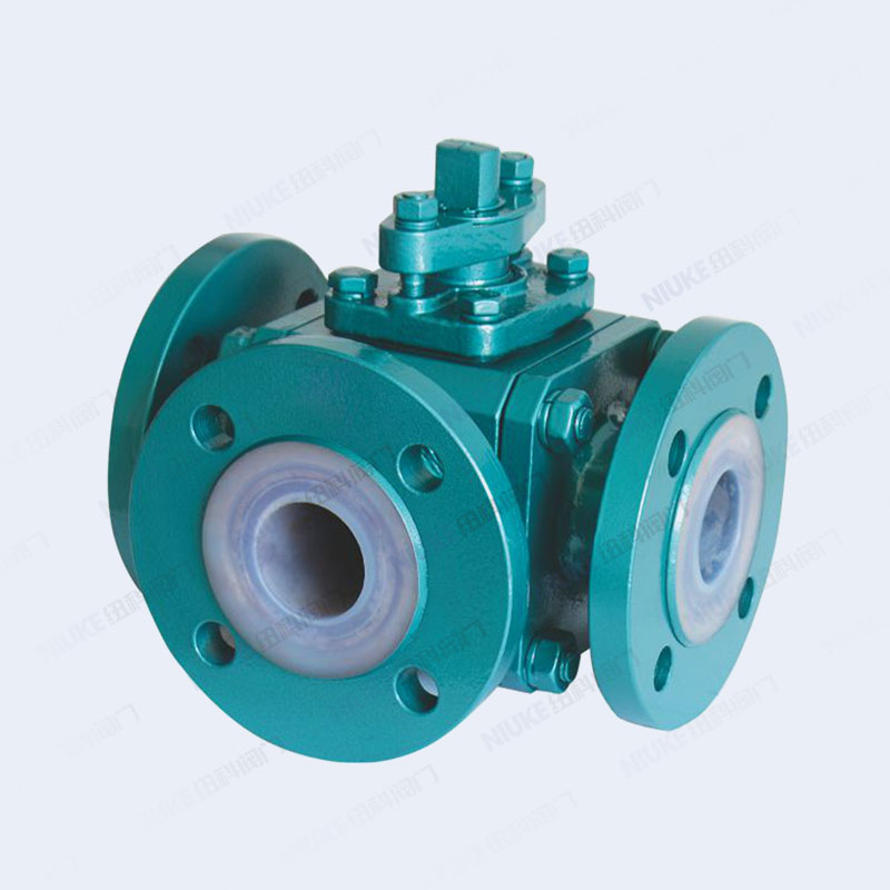 衬氟三通法兰球阀